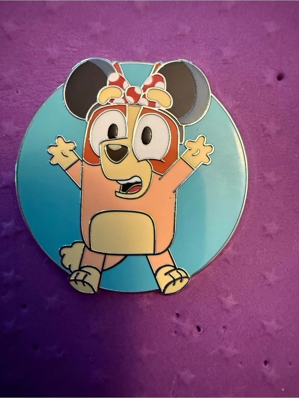 Disney Parks Bluey Bingo In Minnie Mouse Ears Pin
